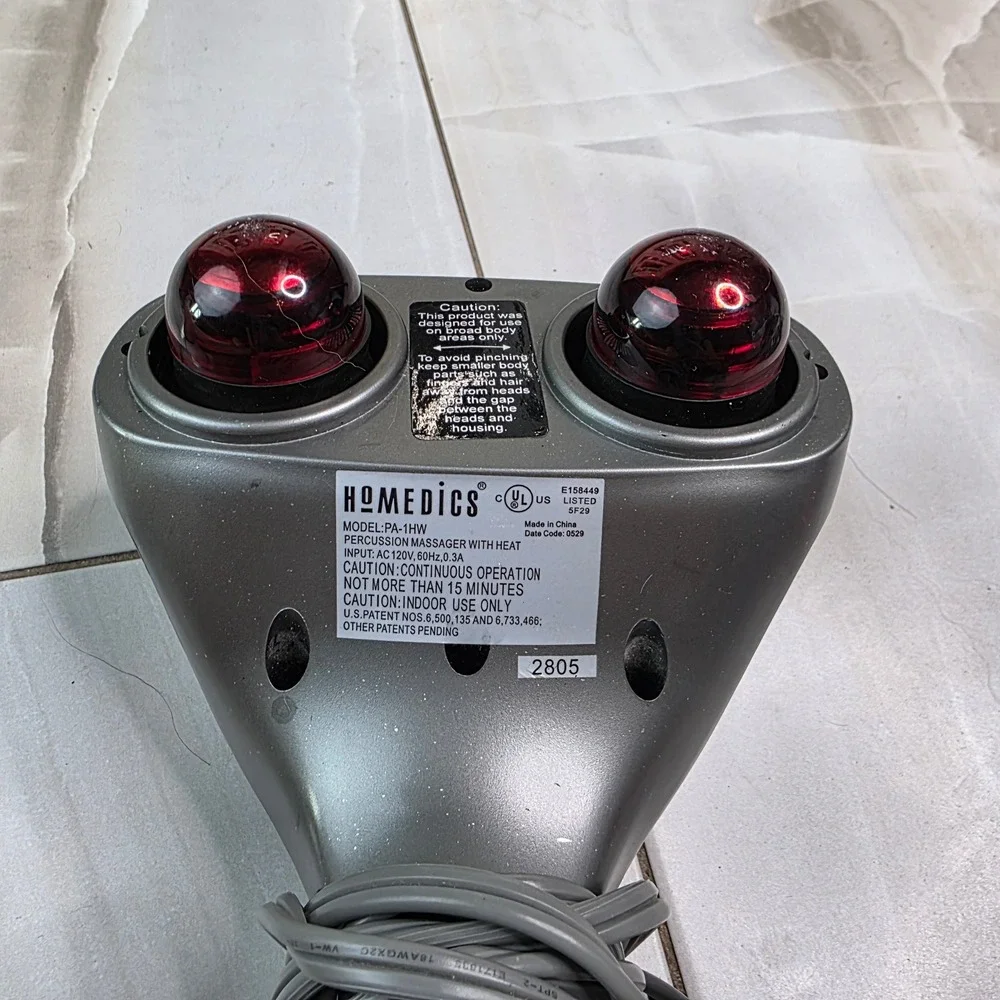 HoMedics PA-1HW Percussion Massager with Heat Dual Head Handheld Deep Tissue  T1